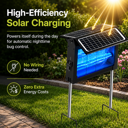 Solar Mosquito Killer Lamp 4500V for Patio & Garden
