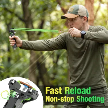 🔥Limited-Time 50% OFF✨Professional Telescopic Aluminum Alloy Auto-Loading Slingshot Full Kit (200 Steel Balls)