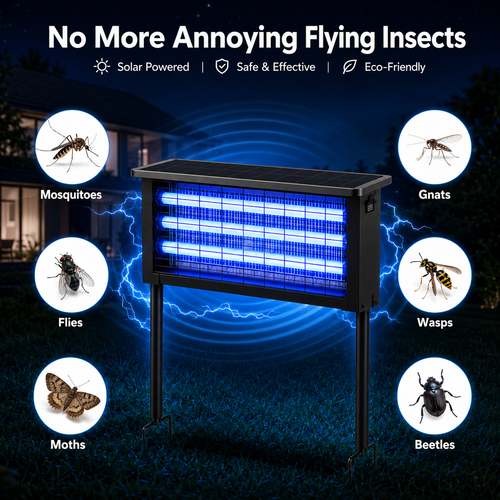 Solar Mosquito Killer Lamp 4500V for Patio & Garden