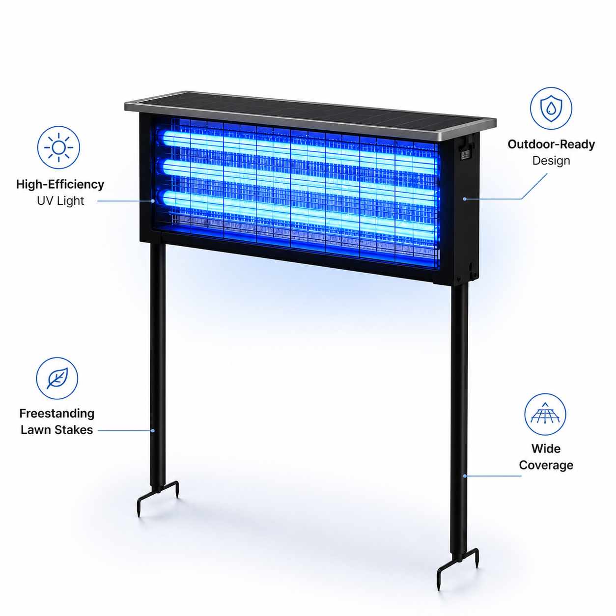 Solar Mosquito Killer Lamp 4500V for Patio & Garden